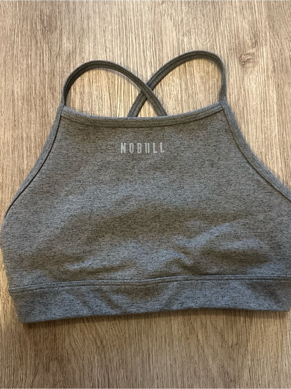 NOBULL Heather Gray Crossback Sports Bra